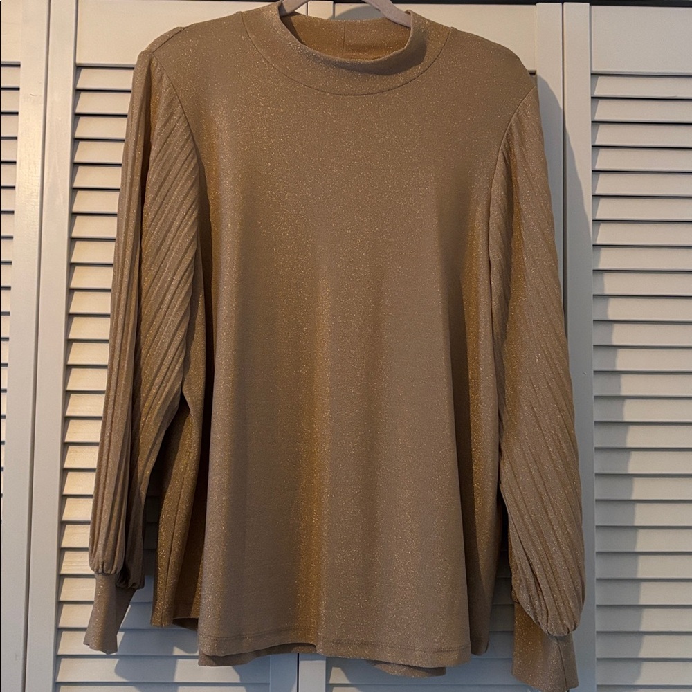 Chico's Shimmering Gold Knit Top